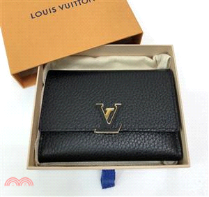 【Louis Vuitton 路易威登】M62157 Capucine 小型錢包Taurillon 黑色中夾