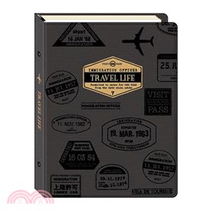 TRAVEL LIFE 20孔車縫活頁筆記-A5(黑)