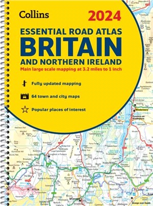 2024 Collins Essential Road Atlas Britain and Northern Ireland：A4 Spiral