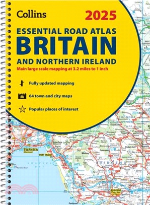 2025 Collins Essential Road Atlas Britain and Northern Ireland：A4 Spiral