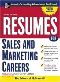 RESUMES SALES AND MARKETING CAREERS