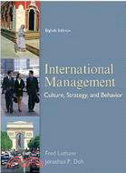 INTERNATIONAL MANAGEMENT: CULTURE, STRAT