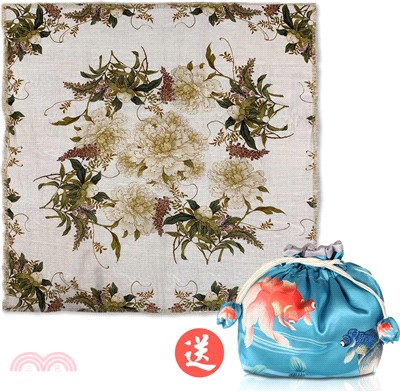 十二月花神羊毛絲巾：米白