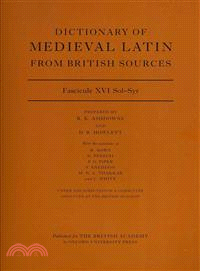 Dictionary of Medieval Latin from British Sources ─ Fascicule XVI Sol-Syz