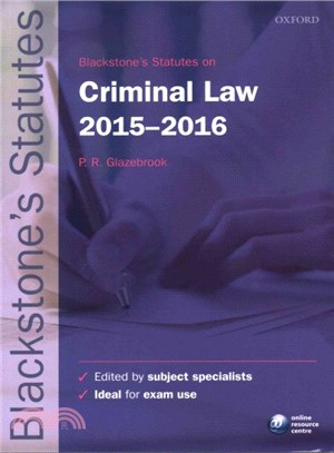 Blackstone's Statutes on Criminal Law 2015-2016