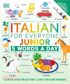 Italian for Everyone Junior 5 Words a Day: Learn and Practise 1,000 Italian Words (平裝本)(英國版)*內附音檔網址