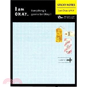 I am Okay 方型便利貼- 藍