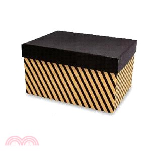 幾何風禮物盒-斜線黑 L