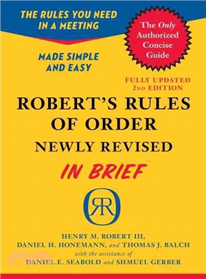 Robert's Rules of Order ─ In Brief, Updated to Accord With the Eleventh Edition of the Complete Manual
