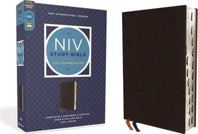 NIV Study Bible ― New International Version, Black, Bonded Leather, Red Letter Edition, Comfort Print