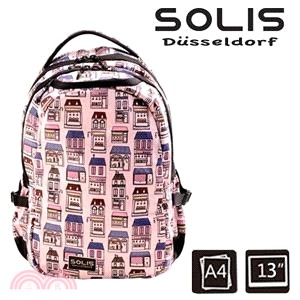 【SOLIS】快樂屋系列 Ultra+小尺寸基本款電腦後背包-童趣粉