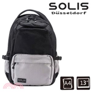 【SOLIS】調色盤系列 REISE小尺寸前袋款電腦後背包-灰/黑