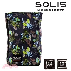 【SOLIS】熱帶天堂鳥系列 多功能方型平板電腦背包-熱帶綠