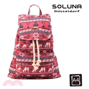 【SOLUNA】異域圖騰系列 休閒單口後背包-粉木馬