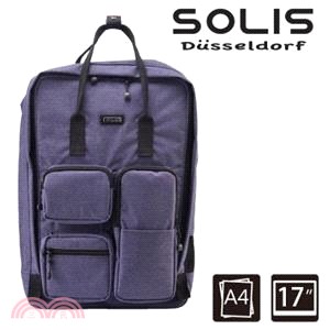 【SOLIS】德克薩斯系列 簡約方型後背包-牛仔藍