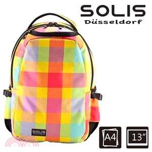 【SOLIS】馬賽克系列 Ultra+小尺寸基本款電腦後背包-粉漾黃