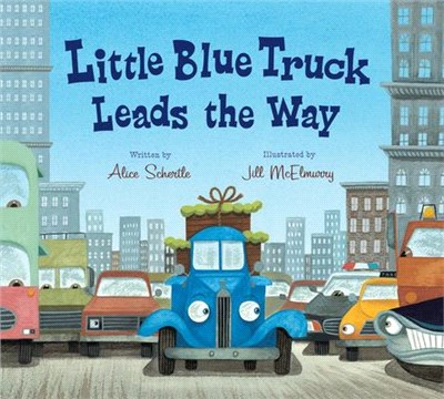 Little blue truck leads the way /