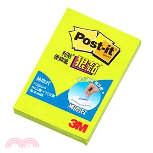 【3M】Post-it利貼 抽取式狠黏補充包50x75mm-螢光綠