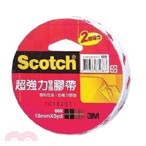 Scotch 超強力雙面棉紙膠帶18mm