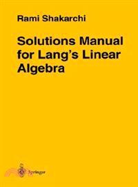 Lang's Linear Algebra