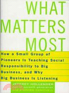 What Matters Most: How A Small Group of Pioneers Is Teaching Social Responsibility To Big Business, and Why Big Business Is Listening
