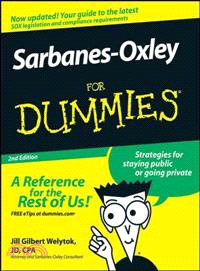 SARBANES-OXLEY FOR DUMMIES SECOND EDITION