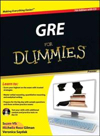 GRE FOR DUMMIES, PREMIER 7TH EDITION WITH CD | 拾書所