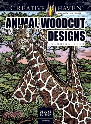 Animal Woodcut Designs Coloring Book ─ Striking Designs on a Dramatic Black Background