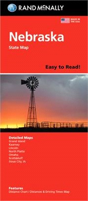Rand McNally Easy to Read Folded Map: Nebraska State Map