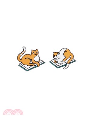Curl Up with Books and Cats Enamel Pin Set