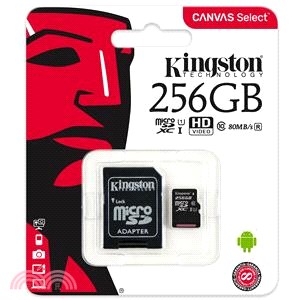【Kingston】Canvas Select microSD Class 10記憶卡-256GB