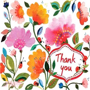 Kim Parker Floral Thank You Glitz Notecards