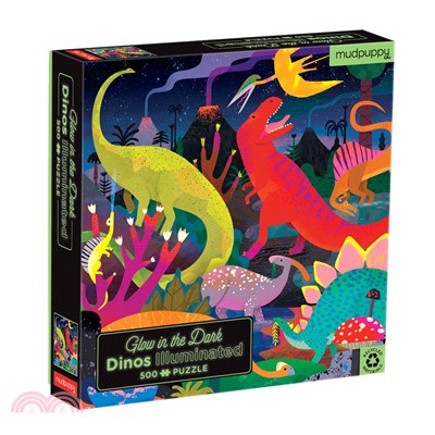 Dinos Illuminated 500 Piece Glow in the Dark Family Puzzle