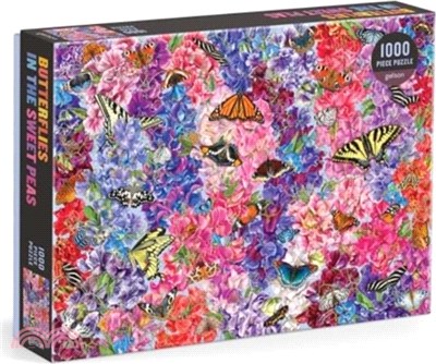 Troy Litten Butterflies In the Sweet Peas 1000 Piece Puzzle