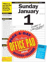 The Busy Office Pad Notepad 2012 Calendar