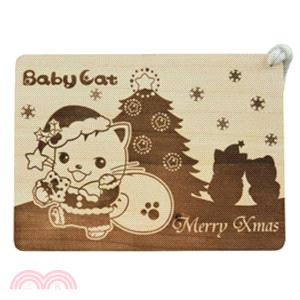 Baby Cat 木質明信片-聖誕樹-003