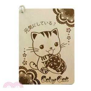 Baby Cat 木質明信片-甜甜圈-002