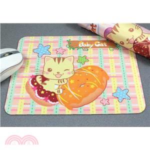 Baby Cat-多功能筆記型電腦滑鼠墊002-橘色甜甜圈