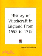 History of Witchcraft in England from 1558 to 1718, 1911