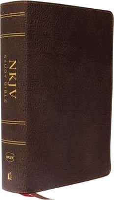 Holy Bible ― Nkjv Study Bible, Premium Calfskin Leather, Brown, Full-color, Red Letter Edition, Indexed, Comfort Print - the Complete Resource for Studying God W