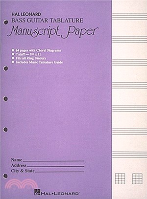 Bass Guitar Tablature Manuscript Paper ― Purple Cover
