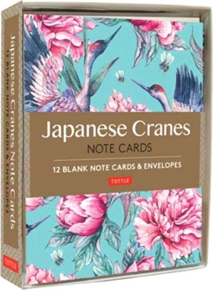 Japanese Cranes Note Cards：12 Blank Note Cards & Envelopes (6 x 4 inch cards in a box)