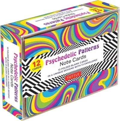 Psychedelic Patterns Note Cards - 12 cards：6 Designs; 12 Cards; 13 Envelopes; Card Sized 4 1/2 X 3 3/4