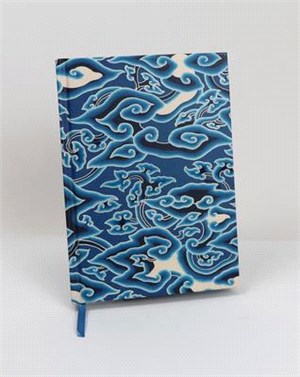 Batik 'Blue Clouds' Hardcover Journal: Lined Notebook: With Ribbon Bookmark