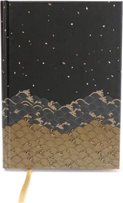 Golden Waves Hardcover Journal: Dotted Notebook: With Ribbon Bookmark