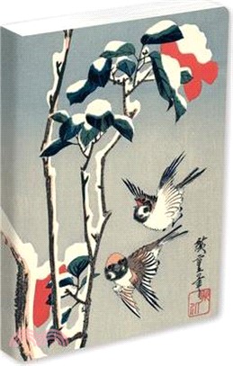 Journal Sparrows and Camellia in Snow by Hiroshige, Lined PB: Blank Lined 144 Page A5 Notebook