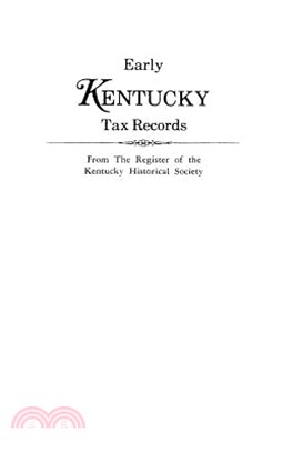 Early Kentucky Tax Records from the Register of the Kentucky Historical Society