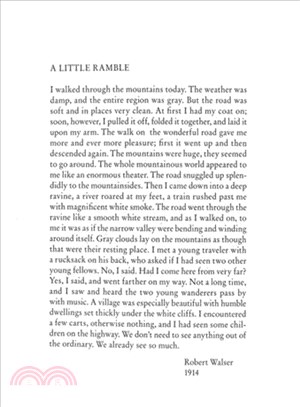 A Little Ramble ─ In the Spirit of Robert Walser