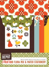 Reprodepot Folk and Flora Mix & Match Stationery—16 Stationery Sheets & Envelopes