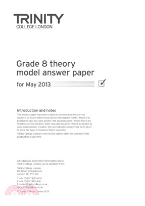 Trinity College London Theory Model Answers Paper (2013) Grade 8